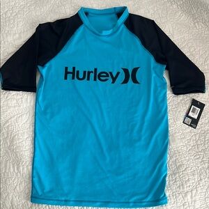 Hurley Aqua and Black Rash guard